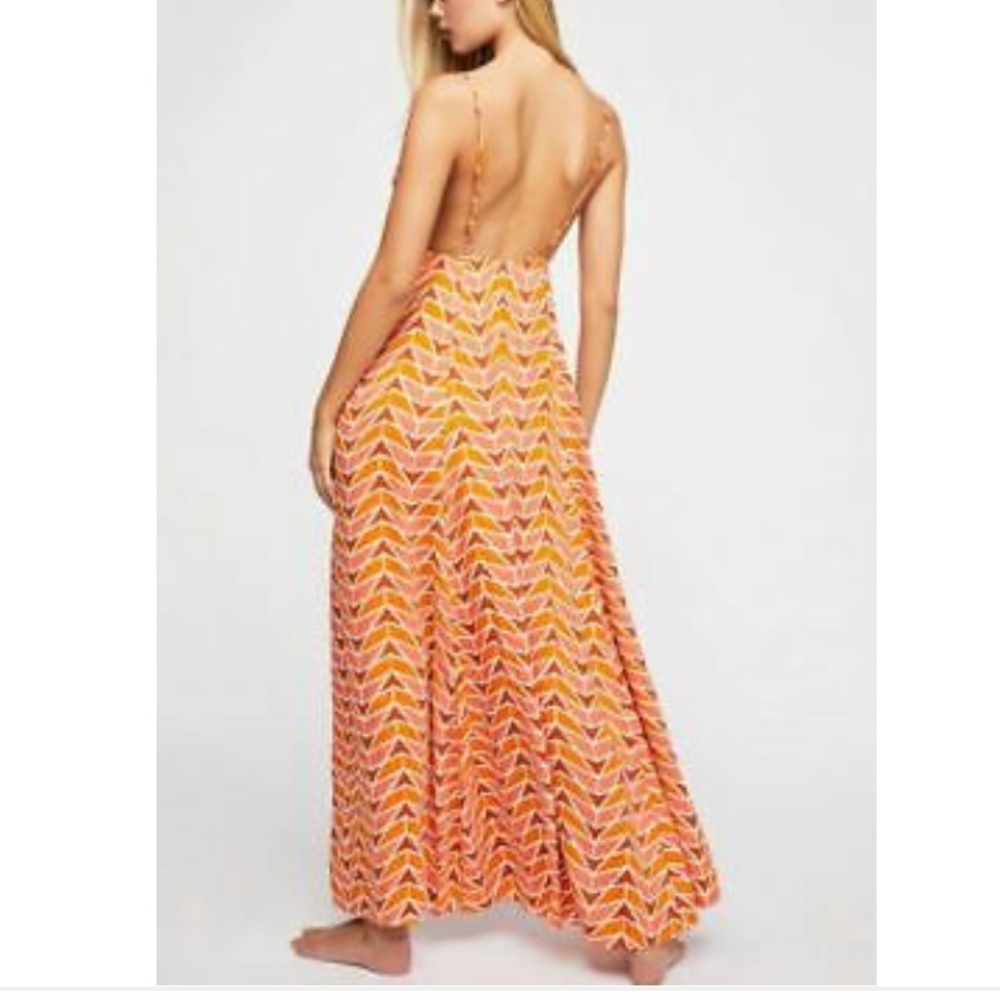 Free people xs siren maxi wrap dress printed - Picture 3 of 4